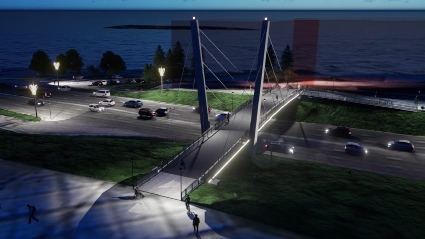 Пешеходный мост у БКЗ на Маркса Пешеходный мост у БКЗ на Маркса